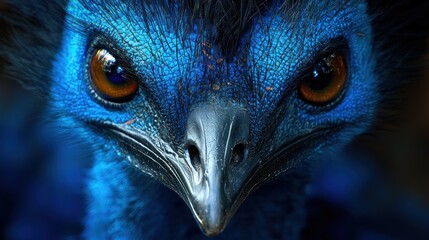 Close-up vibrant blue bird