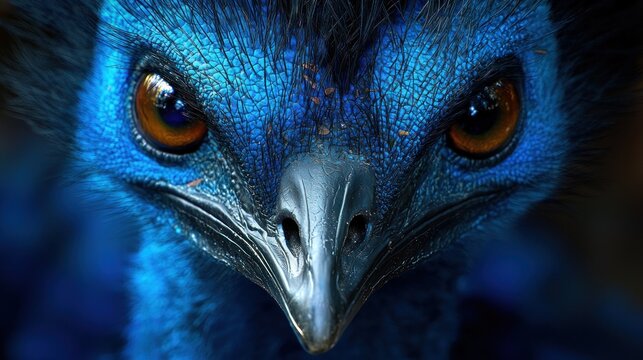 Close-up vibrant blue bird