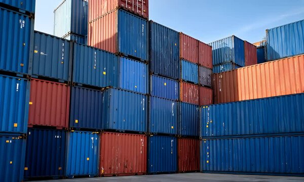 Stacked Cargo Containers Globally