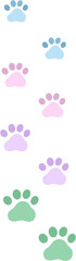 Cute Cat Paw Prints Clipart Set