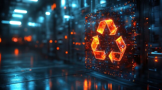 Futuristic recycling symbol