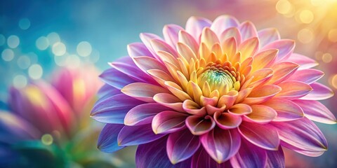 Obraz premium Delicate petals unfolding, showcasing vibrant colors and intricate details of a blossoming flower, flower close-up