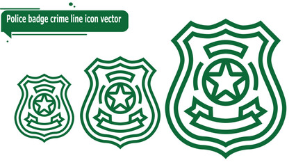  Police badge crime line icon vector