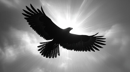 Fototapeta premium Majestic bird soaring through the sunlit sky