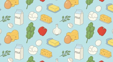 Food pattern background ingredients