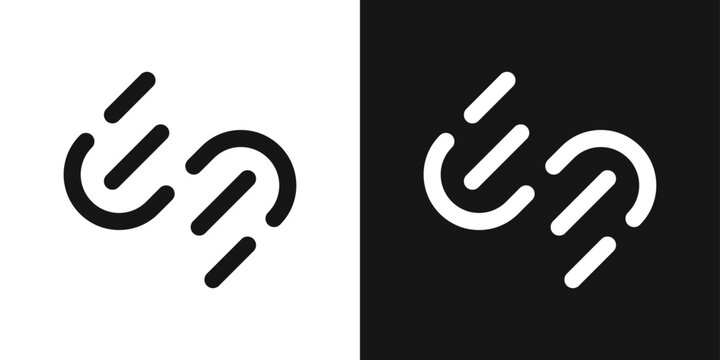 Abstract diagonal S logo composed of lines. Minimal tech design inspired by coding and programming brands.