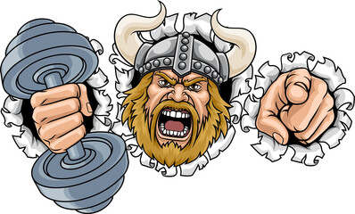 Viking Weight Lifting Gym Mascot