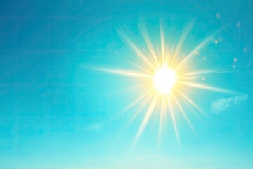 Radiant Sunlight Shines Across Pale Blue Sky