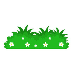 Green Bush With Flower Illustration
