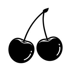 vector illustration of cherries silhouette