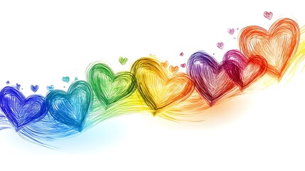 Obraz premium Abstract colorful background with a smooth, rainbow wave design