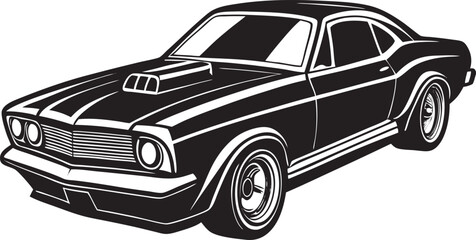 Classic Car Silhouette – Retro Vehicle Vector Illustration