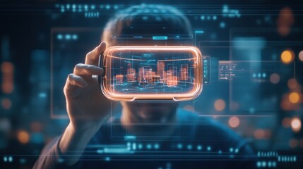 VR Interface displaying city model