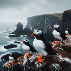 Fototapeta premium penguin on the rocks
