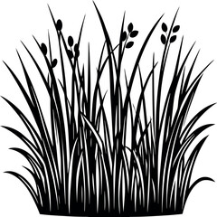 Grass Silhouette Vector &ndash; Nature Border Clipart Design