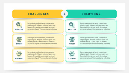 Challenge and Solution Comparison Table Business Infographic