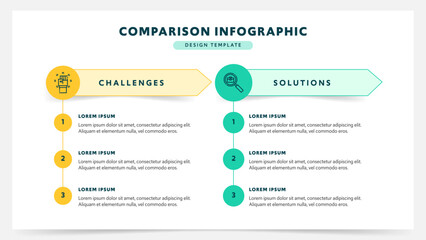 Challenge and Solution Comparison Table Business Infographic