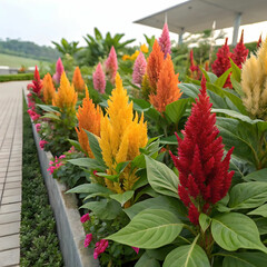 A vibrant display of colorful lawn, showcasing a stunning array of hues.