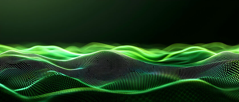 Abstract Green Digital Landscape Background