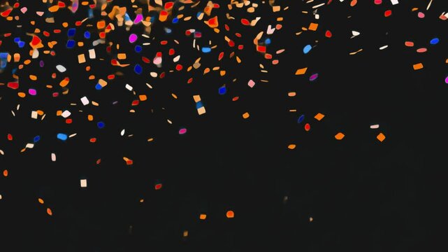 Vibrant confetti celebration animated overlay, transparent 4K video, alpha channel, ProRes 4444