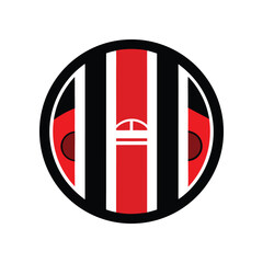 Abstract Red Black White Circle Logo