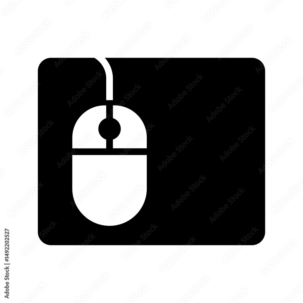 Poster computer mouse icon, computer mouse cursor, click mouse pointer outline style.