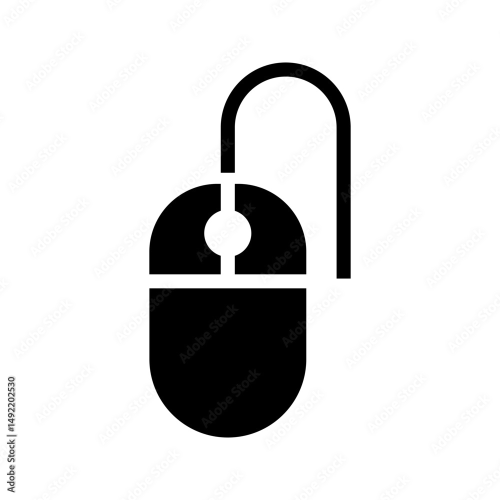 Poster computer mouse icon, computer mouse cursor, click mouse pointer outline style.