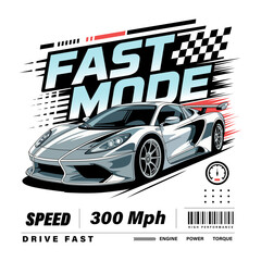 Modern supercar graphic showcasing speed and high performance
