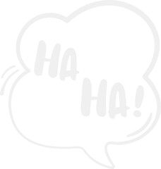 Haha! Speech Bubble Hand Drawn
