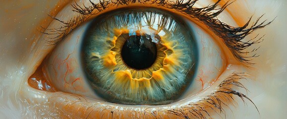 Close-up of an eye, vibrant colors
