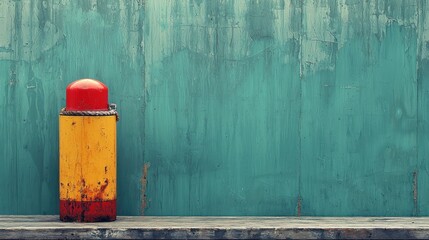 Vintage item on teal wall
