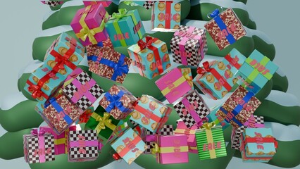 Fototapeta premium Sale style present boxes
