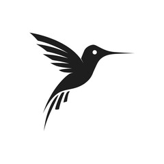 Hummingbird In Flight Silhouette Icon