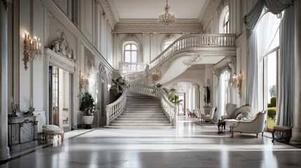Fototapeta premium Grand Staircase in a Luxurious Palace