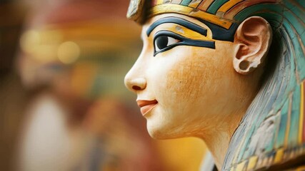 Detail on Bust of Ancient Egyptian Pharaoh in Museum Exhibit - Free ...