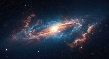 Majestic Spiral Galaxy in Deep Space Celestial Nebula Cosmic Background Starry Night