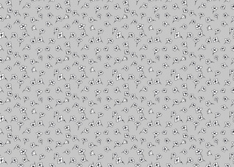 Seamless floral vector pattern with small flowers stems on a grey background. Nature ornament for fabric, gift wrap, stationery, feminine packaging