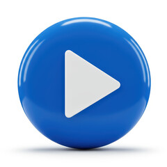 Blue Play Button Icon
