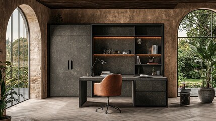 Modern graphic design studio corner showcasing clean, minimalist aesthetics and creative workspace design.