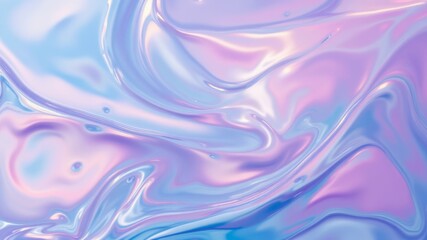 Iridescent Liquid Swirls: A Dreamy Abstract of Blue, Purple, and