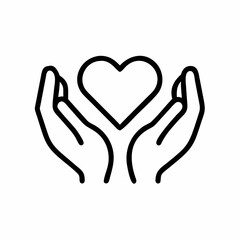 Caring Hands Loving Heart isolated on transparent background