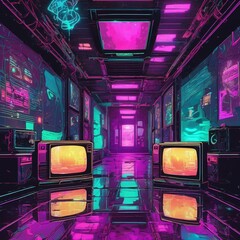 Exploring the Mysterious Mirror Dimension in a LitRPG Setting with VHS Transfer Aesthetic