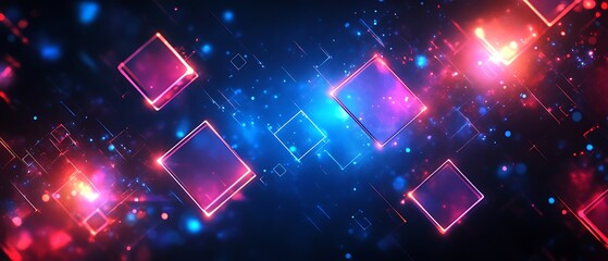 Abstract glowing squares