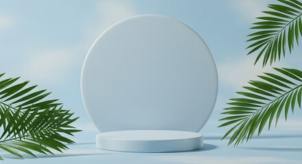 white background with palm trees