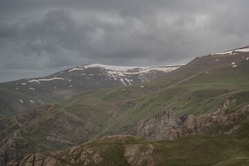mountain landscape with clouds