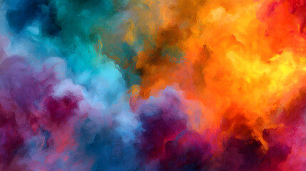 Fototapeta premium rainbow-colored flames in watercolor