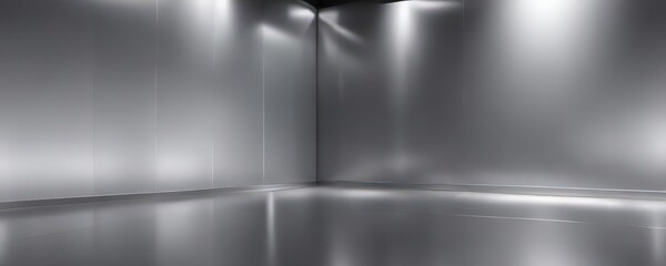 Sleek silver metallic backdrop, perfect for product showcases, shiny, marketing, high-resolution