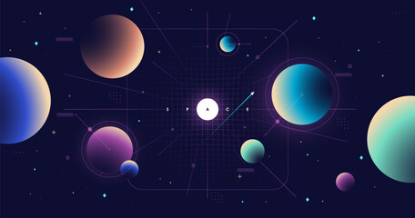 Cosmic backdrop for sleek presentation layouts. A minimalistic approach to space-themed brochure design.