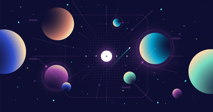 Cosmic backdrop for sleek presentation layouts. A minimalistic approach to space-themed brochure design.