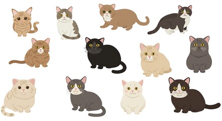 Feline Friends: A Colorful Collection AI Generated